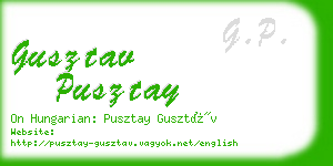 gusztav pusztay business card